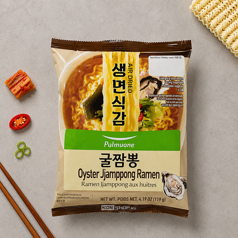 Корейская Лапша Рамен Устричный Джамппонг Oyster Jjamppong Ramen ТМ "Pulmuone" 97g 124284 фото