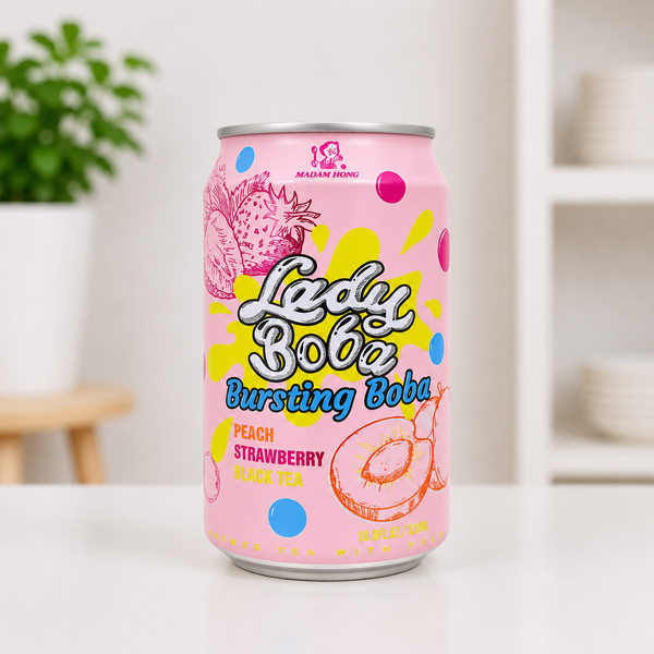 Напій Lady Boba Peach Strawberry Bubble Tea 320ml SF12422 фото Напій Lady Boba Peach Strawberry Bubble Tea 320ml SF12422 фото