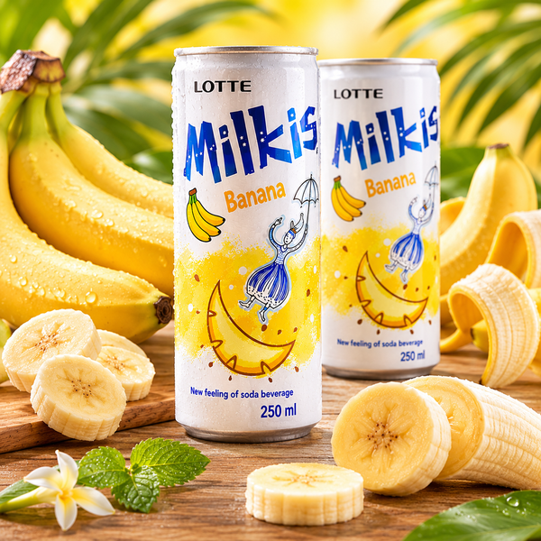 Фруктовий газований напій Milkis зі смаком банана, 250 мл К1146 фото