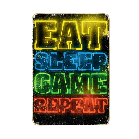 Wood Постер Eat Sleep Game Repeat pvh0072 фото
