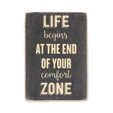 Wood постер "Life begins at the end of your comfort zone" pvh0145 фото