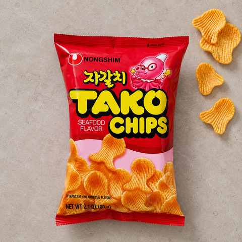 Чипсы со вкусом осьминига TAKO 60 г ТМ "Nongshim" 201105 фото