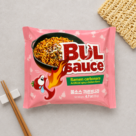 Лапша острая карбонара Bul Sauce, 135 г, ТМ Harim 10-1239 фото