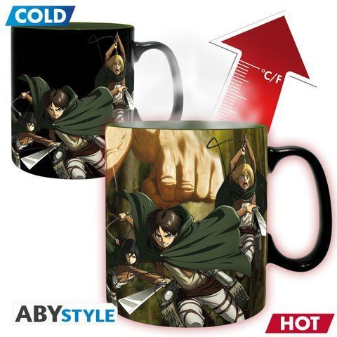 Чашка хамелеон ATTACK ON TITAN Mug Heat Change Titan Eren S3 460 мл ABYMUGA436 фото