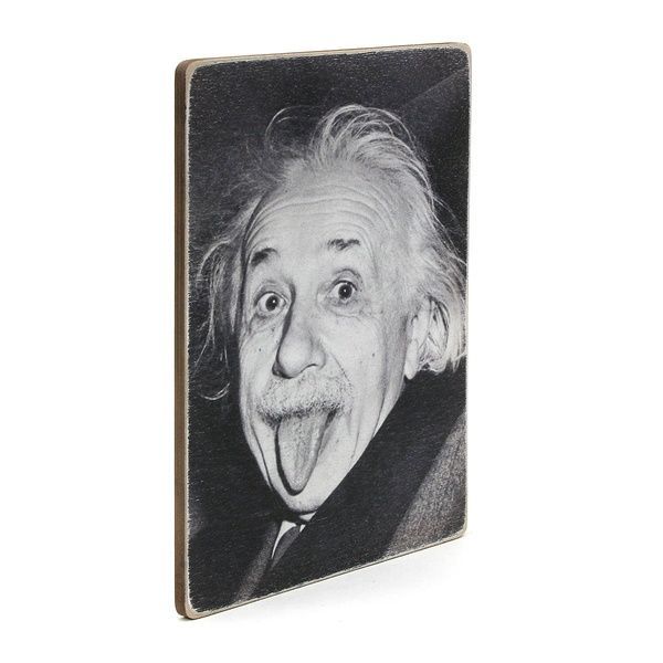 Wood постер "Albert Einstein. Альберт Эйнштейн. Черно-белый портрет" pvp0003 фото