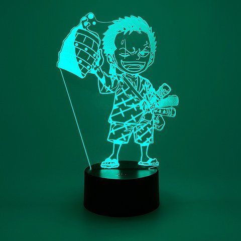 Настільний світильник-нічник Рононоа Зоро One Piece 7 кольорів + USB A252631K фото
