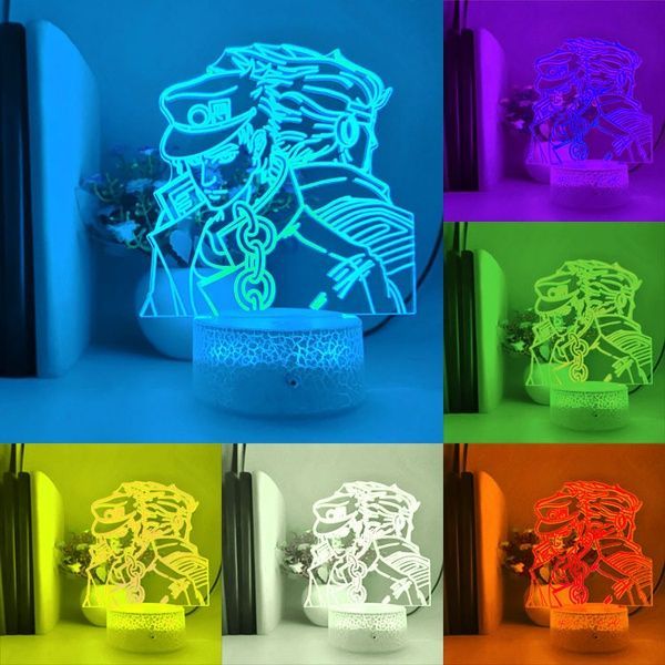 Настільний світильник-нічник Джотаро Куджо JoJo's Bizarre Adventure 7 кольорів + USB A252628C фото