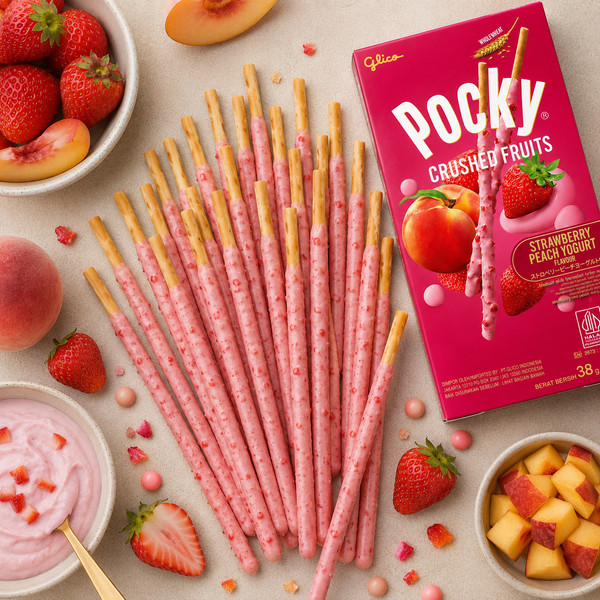 Glico Pocky Crushed Fruits Strawberry Peach Yoghurt 38g НФ-00000556 фото