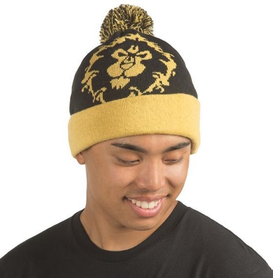Шапка World of Warcraft Alliance Pom Beanie-One Size-Black/Gold JINX-7249 фото