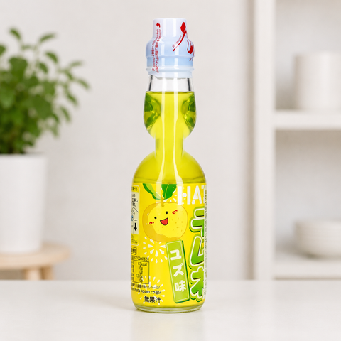 Японская газировка с шариком RAMUNE Yuzu 200ML/30 HATAKOSEN F118 фото