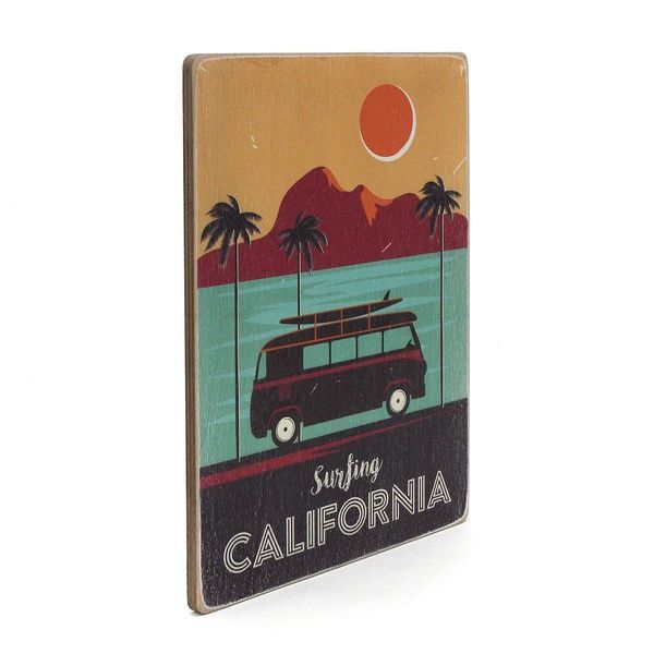 Wood постер Surfing California pvt0083 фото