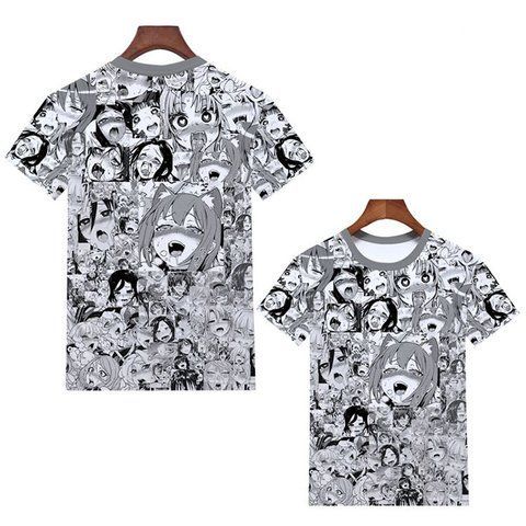 Футболка Ahegao Ахегао Black and white (3XL) A246079 фото