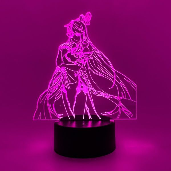 Нічник Genshin Impact 3D 7 Color Lamp Touch Lampe Nightlight+USB A254256C фото