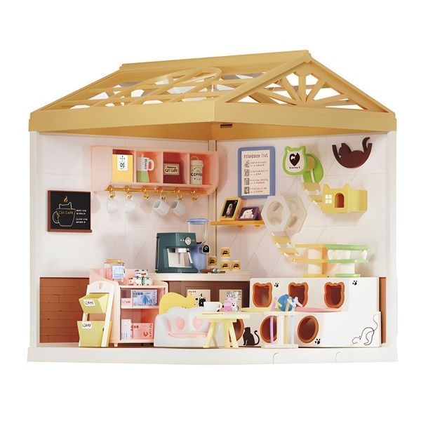 Конструктор-румбокс Mini House серії Інтер'єр &ndash; Котокафе (світло) 8007 фото