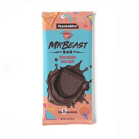Шоколад із морською сіллю Feastables MrBeast Sea Salt Dark Chocolate Bar 60g SF1232 фото
