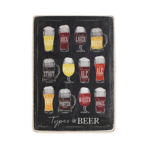 Деревянный постер Types of beer. Vertical. Dark background pva0088 фото
